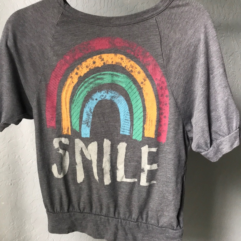 Girls Grey Smile Tshirt